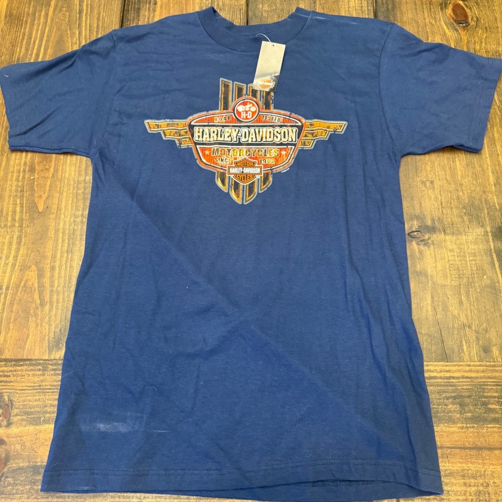 Harley-Davidson Orlando Florida T-Shirt Mens Large‎ Navy Blue 2008 Pinup Graphic